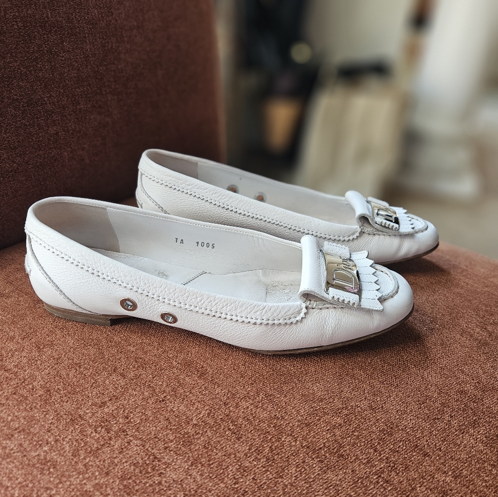 Dior White Loafers with SILVER Accents - Picture 3 of 10